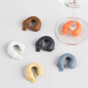NWT dachshund doxie wine glass charms/markers